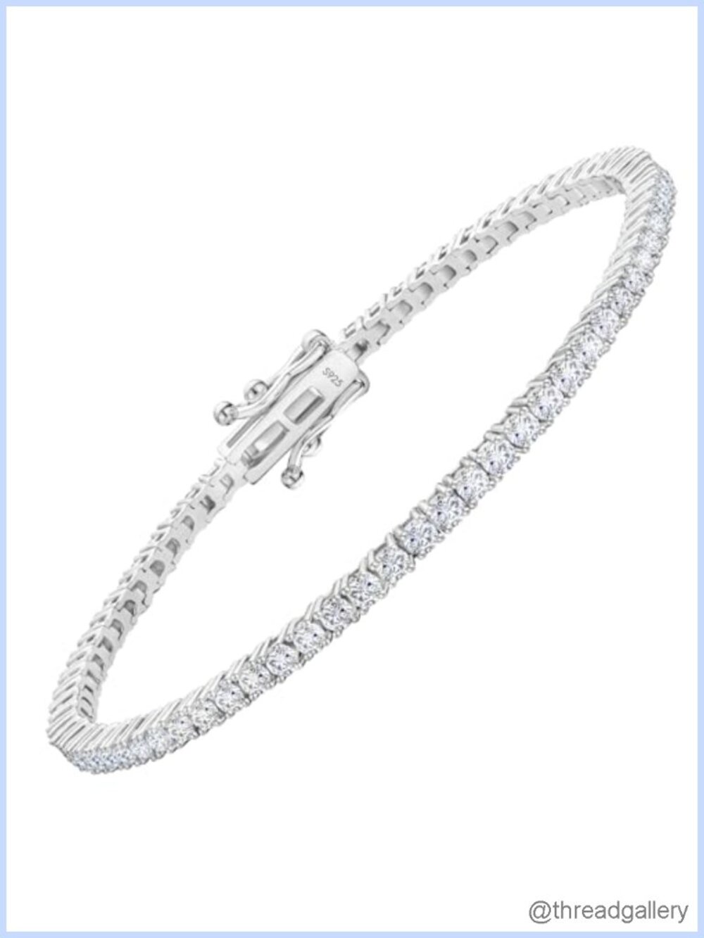 Moissanite Tennis Bracelet Women VVS1 2.2 ct.tw Prong Silver Clasp Double